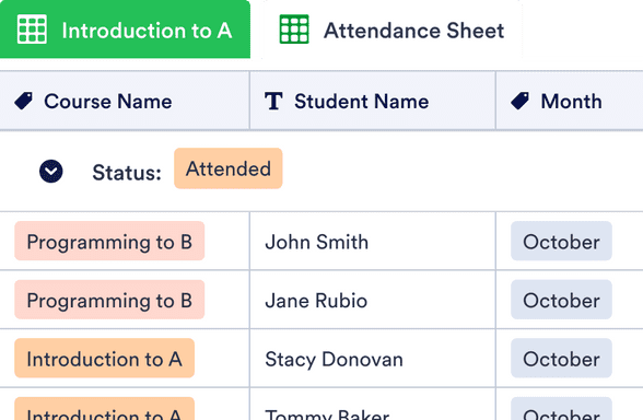 School Attendance Sheet