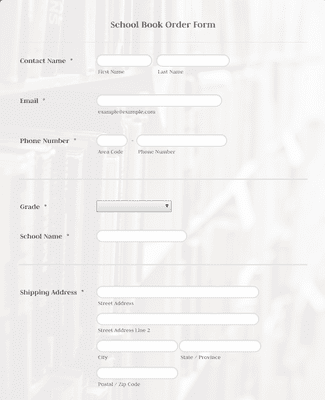 School Book Order Form