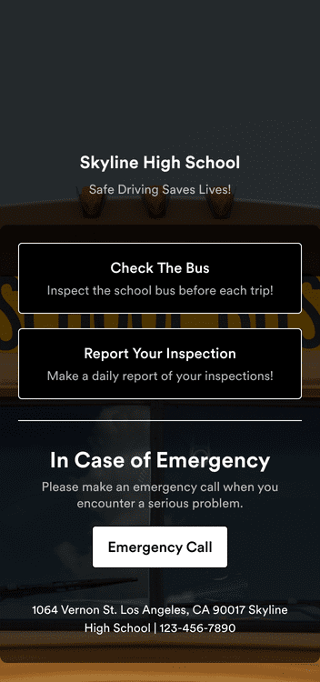 School Bus Inspection Checklist App