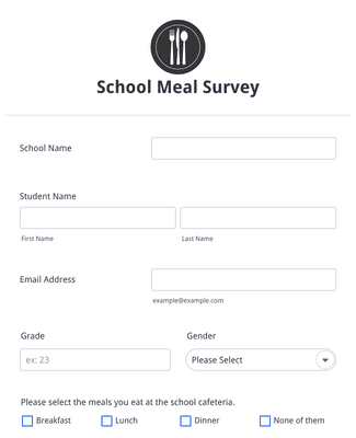 School Meal Survey Form Template | Jotform