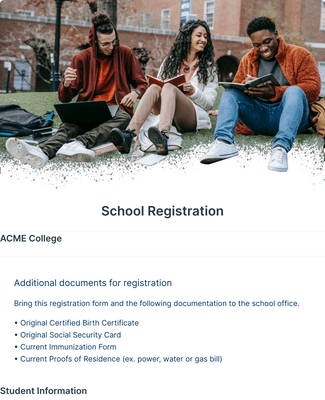 Form Templates: School Registration Form