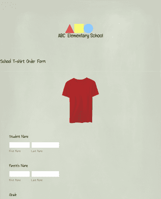 Form Templates: School T Shirt Order Form
