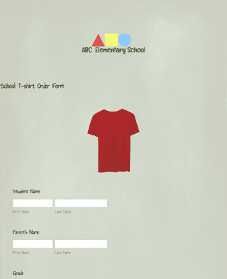School T-Shirt Order Form