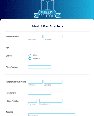 School Uniform Order Form