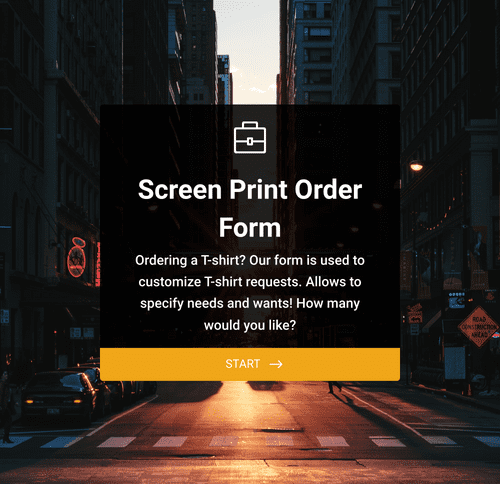 Form Templates: Screen Printing Order Form