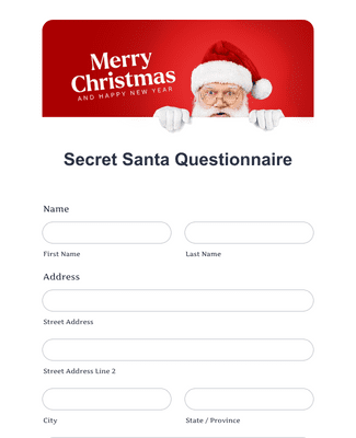 Form Templates: Secret Santa Questionnaire 