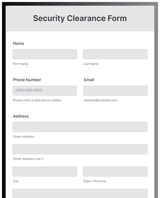 Security Clearance Form Template | JotForm