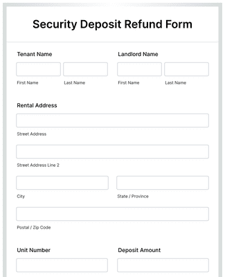 Security Deposit Refund Form Template | Jotform