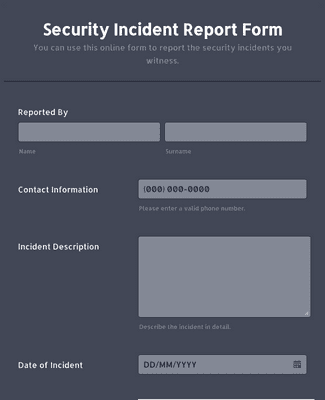 Security Incident Report Form Template | Jotform