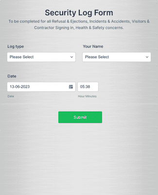 Security Log Form Template | Jotform