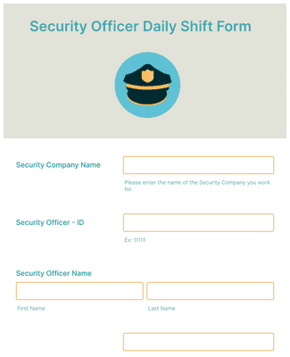 Security Officer Daily Shift Form