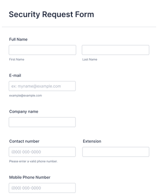 Security Request Form Template | Jotform