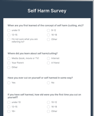 Self Harm Survey