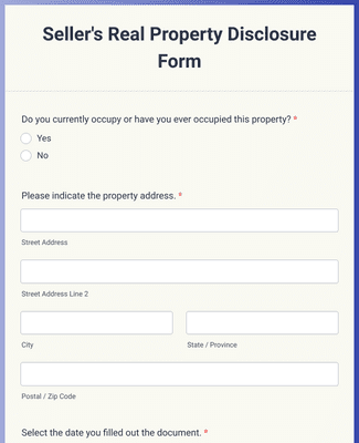Form Templates: Seller Disclosure Form