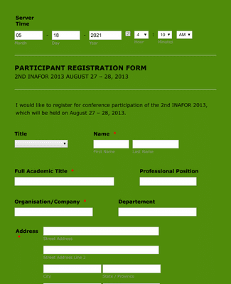Form Templates: Seminar Registration Form