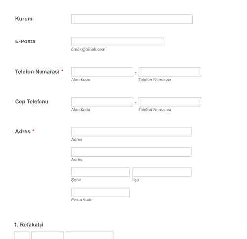 Form Templates: Seminer/Kongre Kayıt Formu