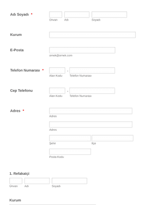 Form Templates: Seminer/Kongre Kayıt Formu