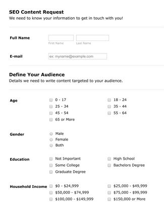 Content Forms - Form Templates | JotForm