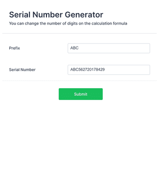 Serial Number Generator Form Template | Jotform