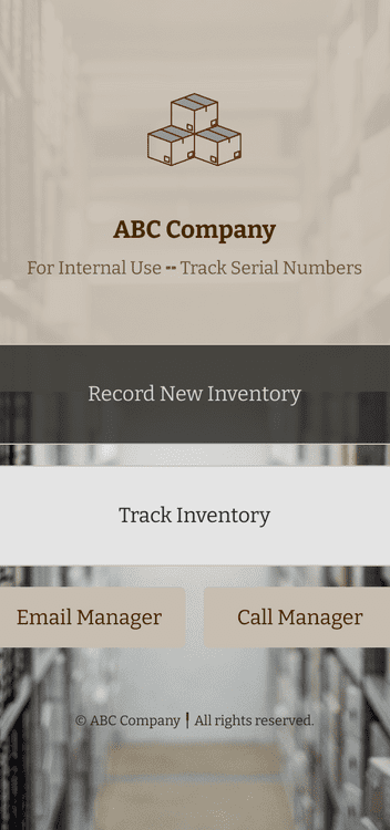Serial Number Tracking App