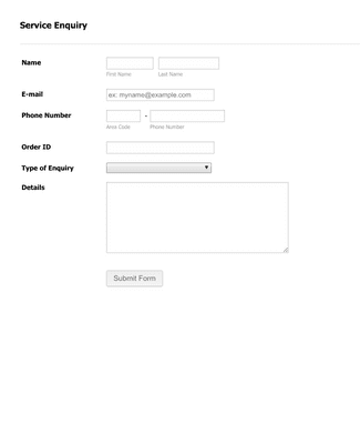 SERVICE CALL REQUEST Form Template | JotForm