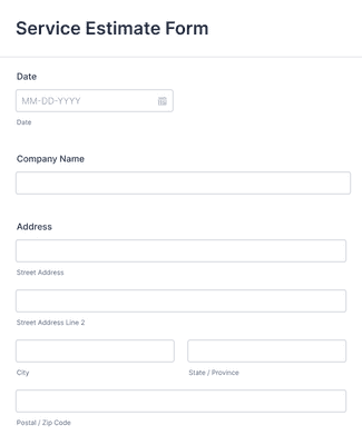 Service Estimate Form Template | Jotform