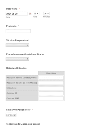 Service Order Form Template in Portuguese