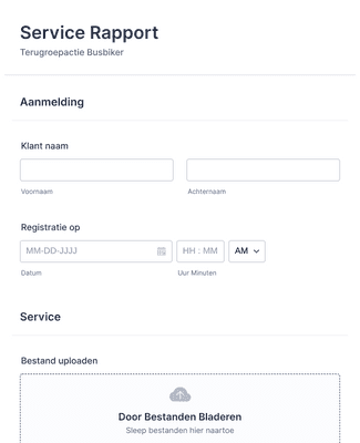 Service Rapport Formulier Sjabloon | Jotform