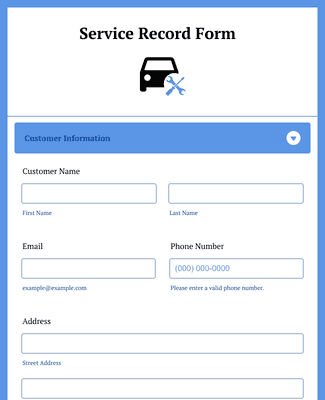 Service Record Form Template | Jotform