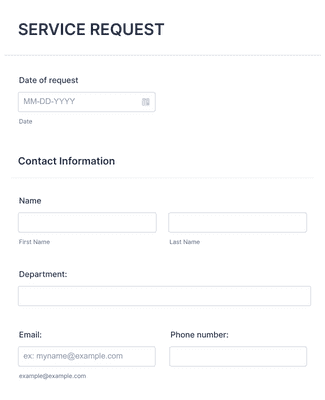 SERVICE REQUEST Form Template | Jotform