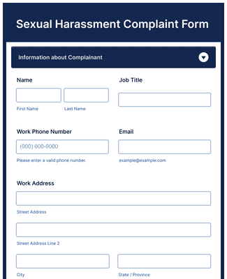 Form Templates: Sexual Harassment Complaint Form
