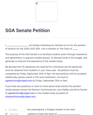 SGA Senate Petition Template Round 2