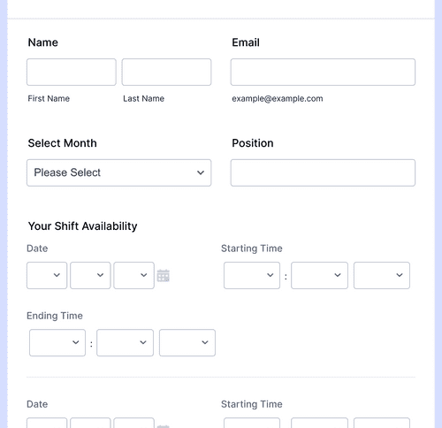 Shift Preference Form Template | Jotform