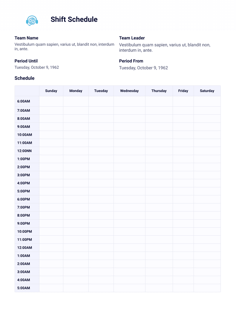 Shift Schedule Template PDF Templates Jotform