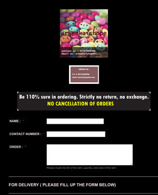 Shipping Order Payment Form