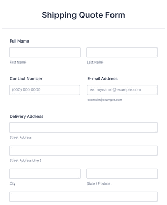 Form Templates: Shipping Quote Form