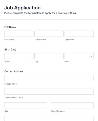 Standard Job Application Form Template | Jotform