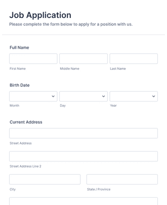 Simple Employee Application Form Template | Jotform