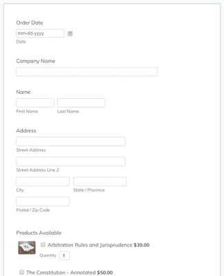 Form Templates: Simple Supply Order Form