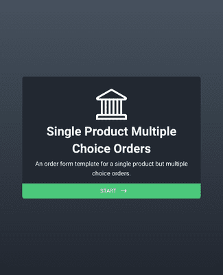 Single Product Multiple Choice Orders