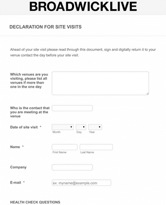 Form Templates: Site Visit Booking Form