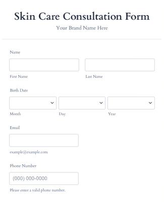 Skin Care Consultation Request Form Template | Jotform