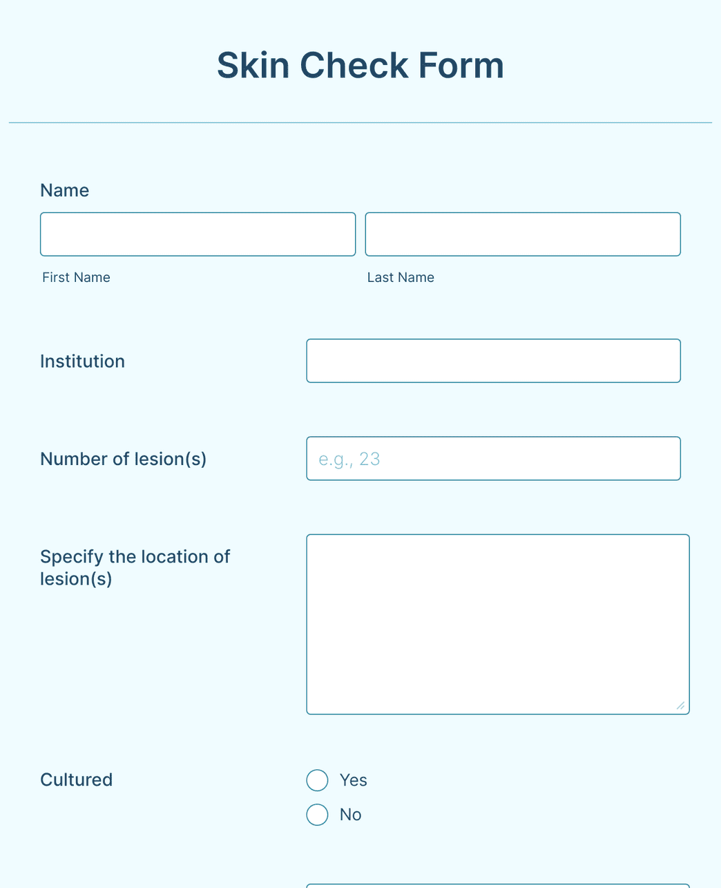 Skin Check Form Template | Jotform