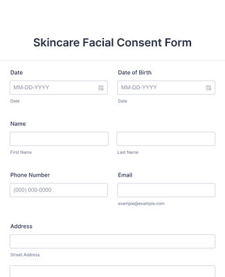 Skincare Facial Consent Form