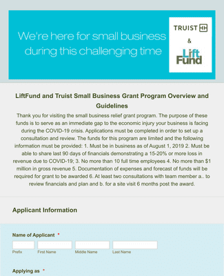 Form Templates: Small Business Fund Application Form
