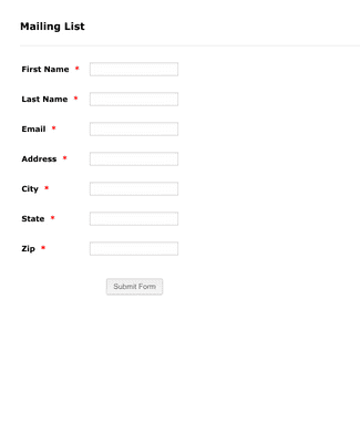Form Templates: Snail Mailing List Request