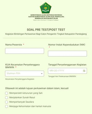 SOAL PRE TEST/POST TEST