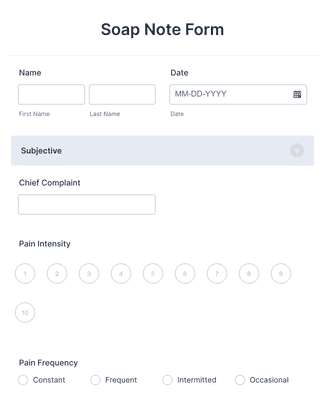 Form Templates: Soap Note Form