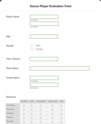 Soccer Survey Form Template | Jotform