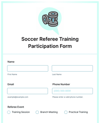 Soccer Referee Training Participation Form